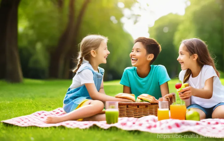 몰타 현지 은행 계좌 개설 - **Prompt:** A diverse family of four (parents, a boy aged 8, and a girl aged 5) enjoying a sunny and...